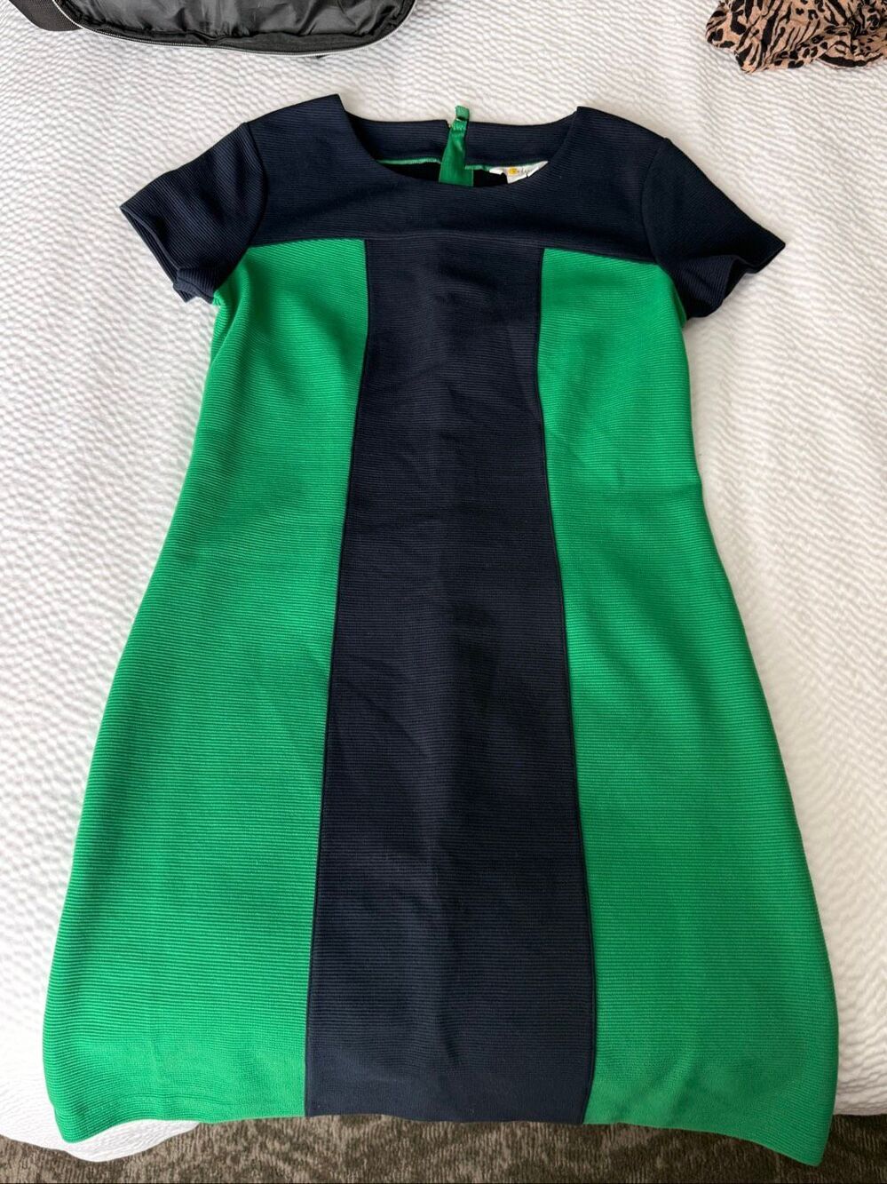 Boden US 6R Green Navy Colorblock Fit & Flare Dress Mod Retro size 6